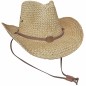 Preview: Strohhut, mit Kinnband, Westernhut beige
